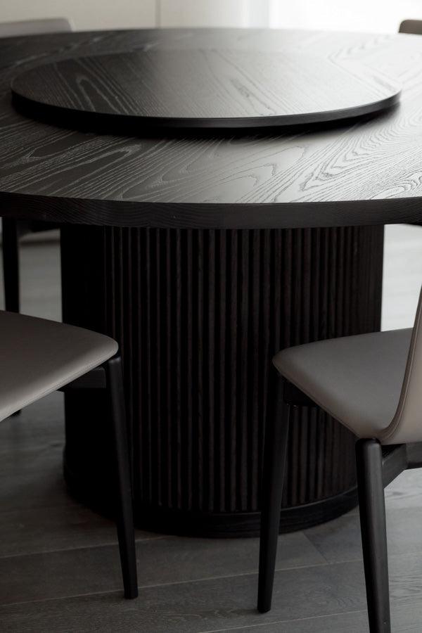 modern round wood dining table